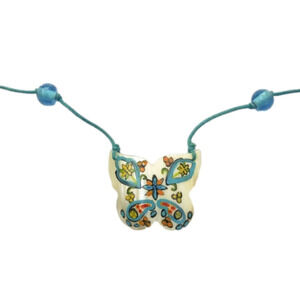 Hand painted mother of pearl butterfly Seashell Necklace